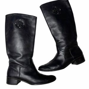 Tory Burch black leather riding boots size 7.5